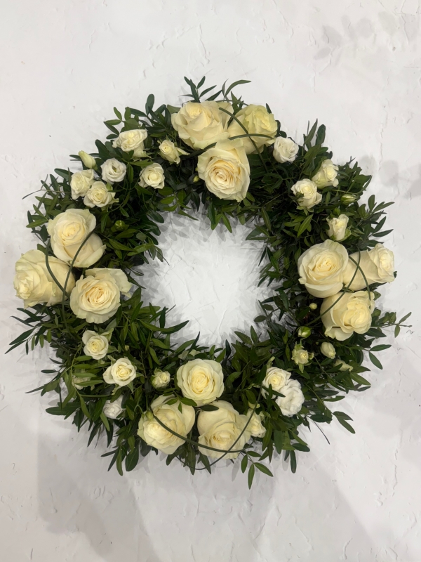 White & Green Ring Wreath