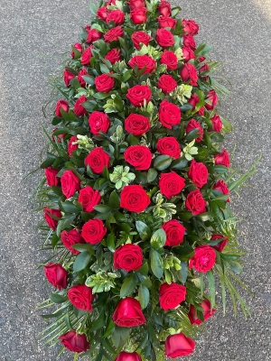Red Roses Coffin Spray