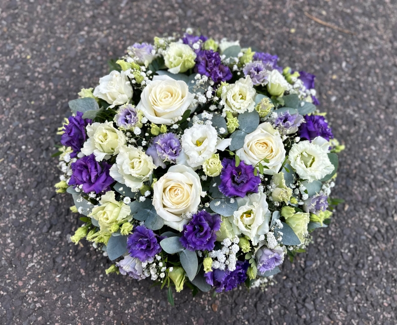 Purple & White Funeral Posy