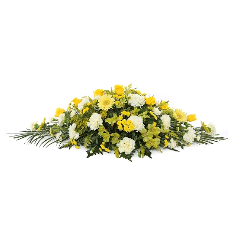 Yellow & White Flowers Coffin Spray