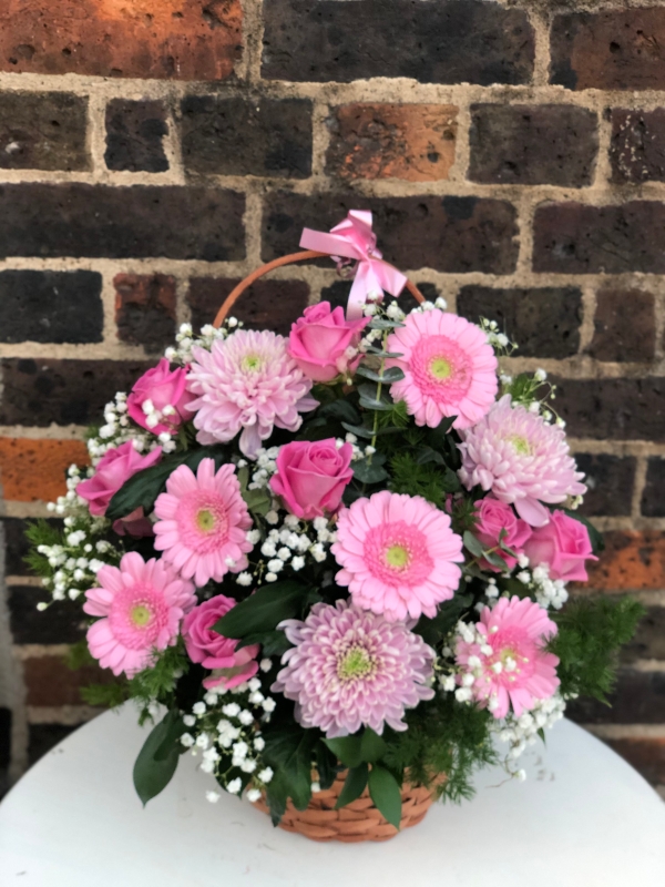 Florist Choice Pink Gerbera Basket Flowers buy online or call 0207