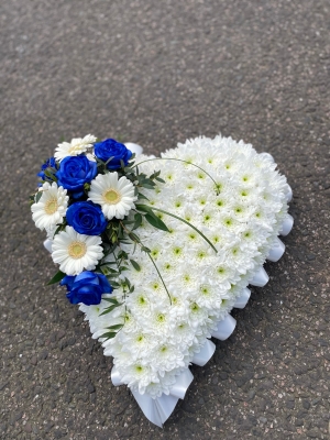 Blue and White Love Heart Tribute