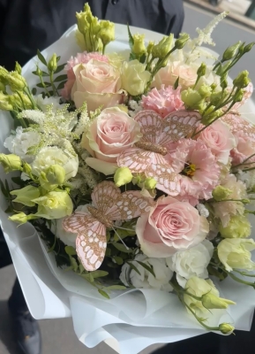 Florist choice pink & white mixed bouquet
