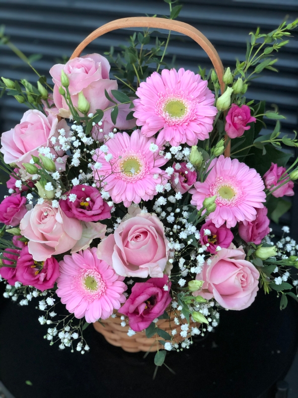 Florist Choice Pink Gerbera Basket Flowers buy online or call 0207
