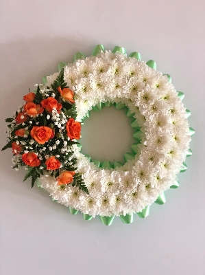 Orange, White & Green Ring Wreath