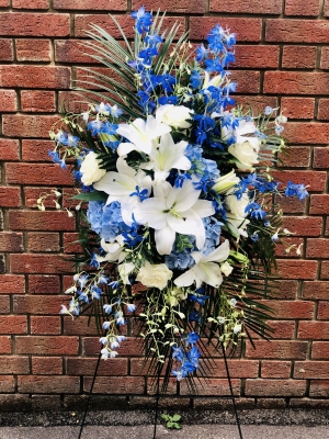 Blue & White Sympathy Tribute