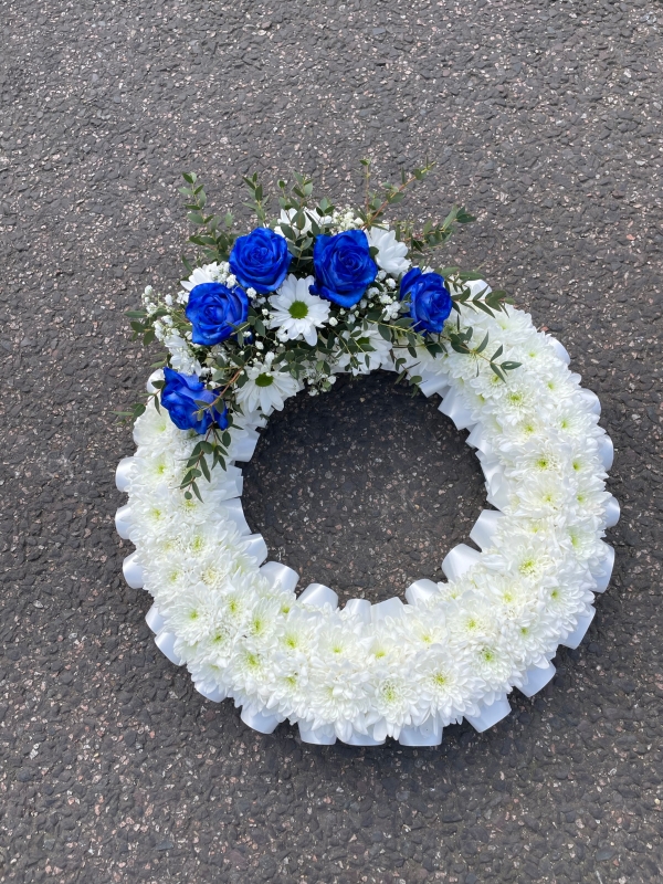 White & Blue Wreath