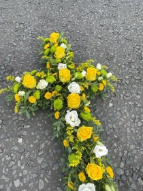 Loose open cross tribute   Yellow, Green, White