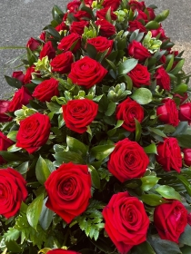 Red Roses Coffin Spray