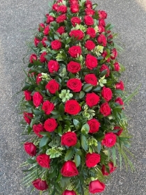 Red Roses Coffin Spray