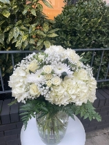 All White Vase Arrangement