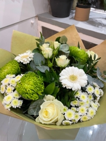 Florist Choice Romantic White & Green Mixed Bouquet