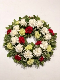 Green, White & Red Wreath