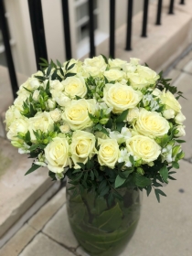 Luxury Handtied All White Arrangement in Vase