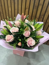 Pink Roses & Lilies Bouquet