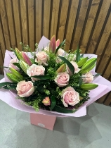 Pink Roses & Lilies Bouquet
