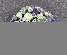 Purple & White Funeral Posy