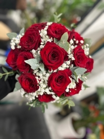 Red Roses, Gyp & Eucalyptus Bouquet