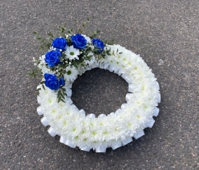 White & Blue Wreath