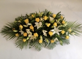 Yellow & White Coffin Spray